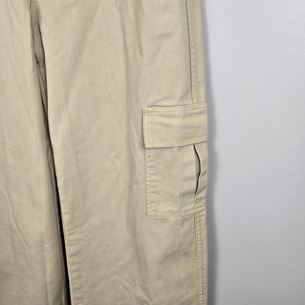 Wide Leg Pocket Cargo Pants HUSTLE N HOLLA NWT Beige US 12/31 UK 16 Skater Punk - Picture 2 of 9